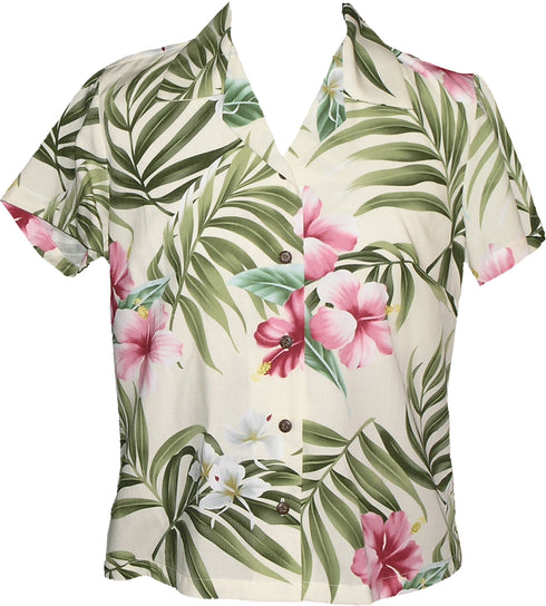 RJC Womens Pale Hibiscus Orchid Fitted Blouse